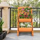 2-Tier Raised Garden Bed with Trellis and Planter Boxes