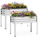 Raised Garden Bed Set of 2 Electro-Coating Metal Large Elevated Planter Box
