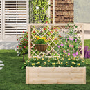Raised Garden Bed Wooden Elevated Planter Box with Lattice Trellis-L