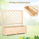 Raised Garden Bed Wooden Elevated Planter Box with Lattice Trellis-L