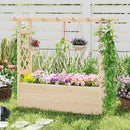 Raised Garden Bed Wooden Elevated Planter Box with Hanging Roof-L