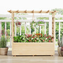 Raised Garden Bed Wooden Elevated Planter Box with Hanging Roof-L