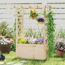 Raised Garden Bed Wooden Elevated Planter Box with Hanging Roof-S