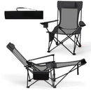 Reclining Camping Chair with Removable Footrest and Adjustable Backrest