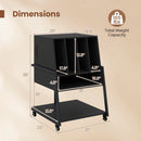 Record Player Stand on Wheels Rolling Turntable Stand with Power Outlets