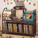 Record Player Stand with Power Outlets & Vinyl Storage