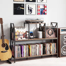 Record Player Stand with Power Outlets & Vinyl Storage