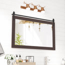 Rectangle Barn Door Style Wall Mounted Mirror with Solid Wood Frame