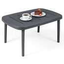 Rectangular Patio Storage Side Table with Aluminum Alloy Rods for Poolside