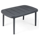 Rectangular Patio Storage Side Table with Aluminum Alloy Rods for Poolside