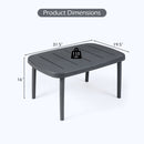 Rectangular Patio Storage Side Table with Aluminum Alloy Rods for Poolside