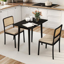 Rectangular Wooden Dining Table for 2-4 34 Inch Farmhouse Solid Wood Kitchen Table