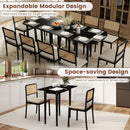 Rectangular Wooden Dining Table for 2-4 34 Inch Farmhouse Solid Wood Kitchen Table