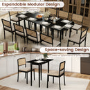 Rectangular Wooden Dining Table for 2-4 34 Inch Farmhouse Solid Wood Kitchen Table