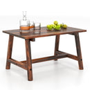 Solid Wood Patio Coffee Table with Slatted Tabletop