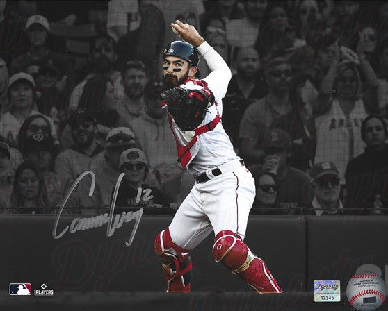 Connor Wong Throwing Action Boston Red Sox Autographed 8