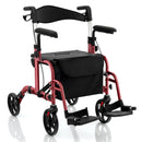Folding Rollator Walker with Seat and Wheels Supports up to 300 lbs