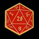 Red and Gold D20 Pin