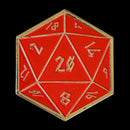 Red and Silver D20 Pin