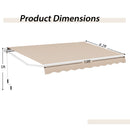 13 × 8 Feet Retractable Patio Awning Aluminum Deck Sunshade-Beige