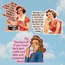 Retro Ladies Sticker Bundle | Glossy Die Cut Vinyl Sticker