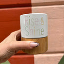 Rise & Shine Ceramic Mug with Bamboo Base