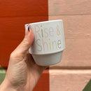 Rise & Shine Ceramic Mug with Bamboo Base