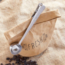 Rise and Grind Coffee Clip and Scoop | Combination Tablespoon Measuring and Bag Clip
