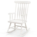 Rocking Chair with Solid Wooden Frame for Garden and Patio