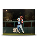 Johan Rojas Throwback Action Philadelphia Phillies Autographed 16" x 20" Baseball Photo