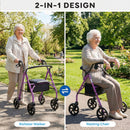 Rollator Walker with Seat and Height Adjustable Handles