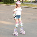 Roller Skates for Teens 4 Sizes Adjustable with Light-up Wheels for Boys Girls Ages 13+