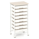 8-Drawer Rolling Storage Cart with Wooden Top and Lockable Wheels