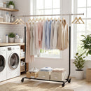 Rolling Clothes Rack Extendable Garment Stand for Hanging Clothes