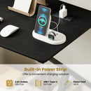Rolling Computer Desk with Charging Station and Monitor Shelf Storage for Home Office