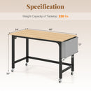Rolling Computer Desk with Lockable Wheels 48" x 24"