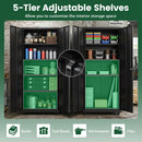 Rolling Metal Storage Cabinet 73" Lockable with 4 Wheels