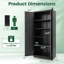 Rolling Metal Storage Cabinet 73" Lockable with 4 Wheels