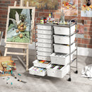 Rolling Storage Cart 15-Drawer Trolley with Chrome Plated Metal Frame