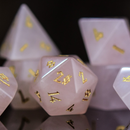 Rose Quartz Stone Dice Set