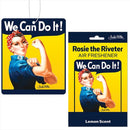 Rosie the Riveter Hanging Air Freshener in Lemon Scent | Feminist Symbol Car Air Freshener