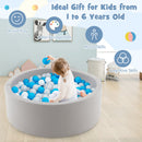 Kiddie Baby Playpen with 200 Ocean Balls and Storage Bag-Gray