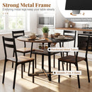 Round Dining Table for 4-6 with Storage Shelf and Metal Legs