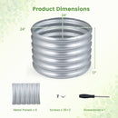 Round Galvanized Raised Garden Bed with Open-Ended Base