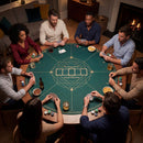 Round Poker Mat for Texas Hold'em 40 inch Portable Foldable Anti-Slip Rubber Base Table Layout