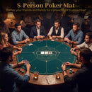 Round Poker Mat for Texas Hold'em 47" with Carrying Bag for 8-Player