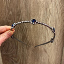 Royal Sapphire Tiara Crown in Blue and Silver | Royalty Crown Party or Bridal Hair Accessory