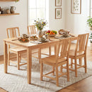 Rubber Wood Dining Chairs Set of 4 with Hollowed Backrest