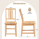 Rubber Wood Dining Chairs Set of 4 with Hollowed Backrest