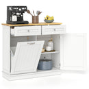 Kitchen Tilt Out Trash Cabinet with 2 Drawers and Adjustable Shelf